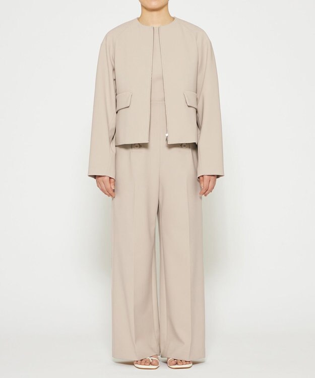 uncrave 【撥水・洗濯機洗い可】プルーフ ダブルクロス ワイド パンツ（uncrave WHITE） グレージュ