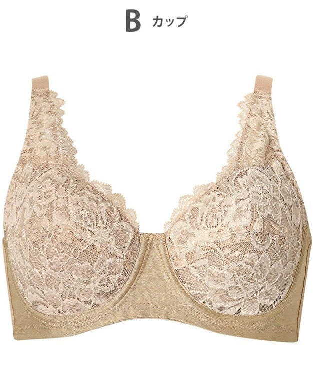 Wing ブラジャー ワイヤーが痛くなりにくい 綿混(カップ肌側・バック) フルカップブラ NB2704 ウイング／ワコール ベージュ