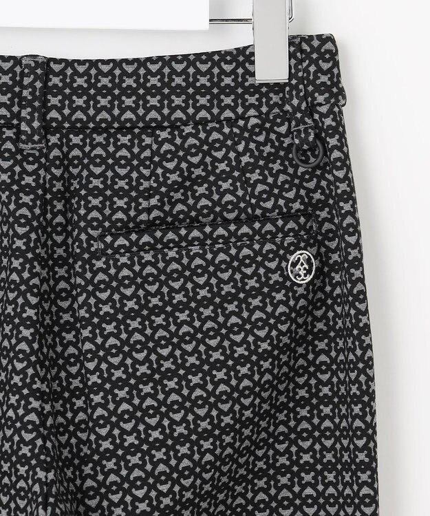 23区GOLF 【WOMEN】裏起毛ジャージーパンツ ストレッチ モノグラム 上品スタイル ブラック系5