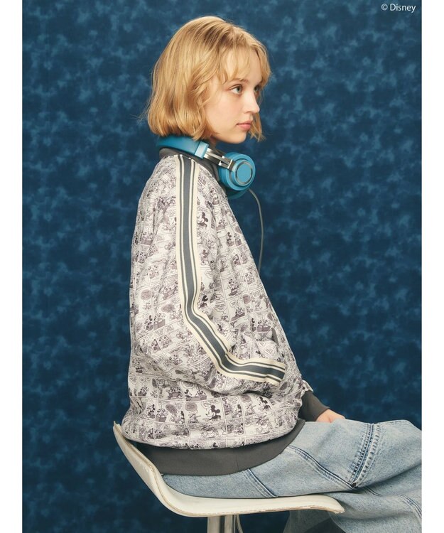 AMERICAN HOLIC Disney/総柄トラックジャケット Charcoal Gray