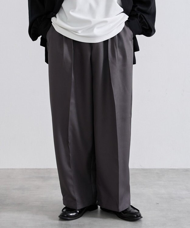 WEGO ワイドストレートスラックス グレー