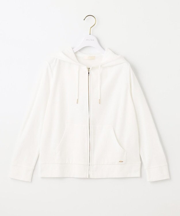 ANY SIS 【UVケア・接触冷感】リップル パーカー オフホワイト