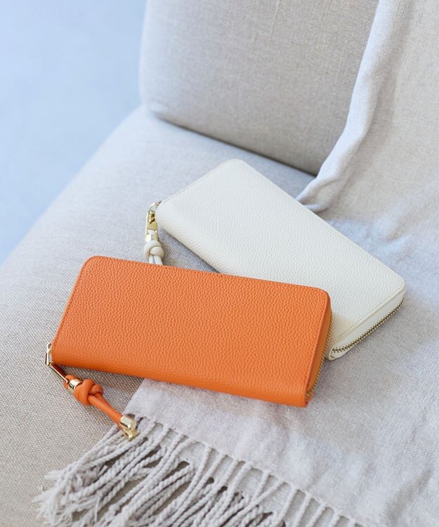 TOPKAPI 【新色追加】【TREASURE TOPKAPI】シュリンクレザー ラウンド 長財布 オレンジ