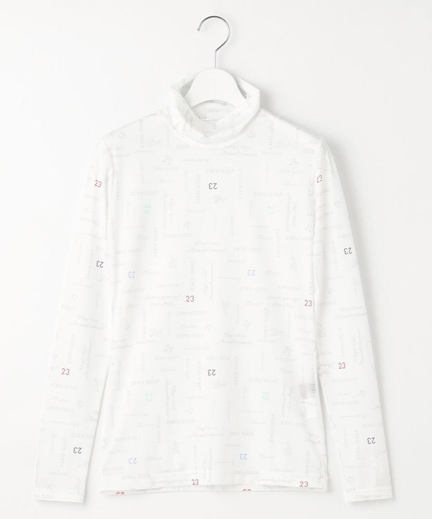 23区GOLF 【WOMEN】【吸水速乾・UVケア】５０ｄカノコロゴ総柄  インナーシャツ ホワイト系1