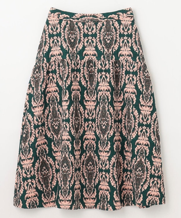 GRACE CONTINENTAL オーナメントジャガードスカート グリーン