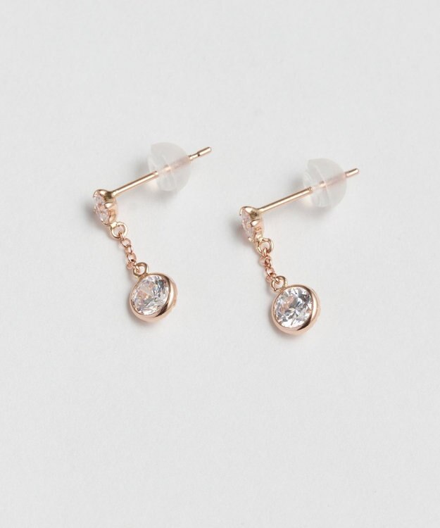 Phoebe  【 K10 】ティアーズビジューピアス　ローズゴールド ローズゴールド