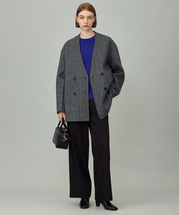 ICB 【新色追加】ソフトカシミヤミックス クルーネックニット ロイヤルブルー