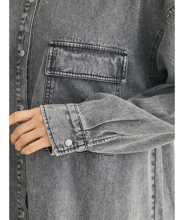 Green Parks ・ＥＬＥＮＣＡＲＥ　ＤＵＥ　デニムロングスリーブシャツ Gray Mixture