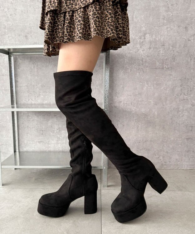 WEGO ニーハイブーツ ブラックその他