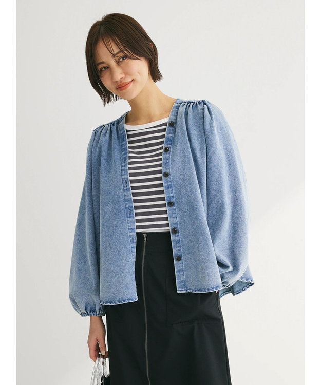 Green Parks ・ｆｕｒｒｙ　ｒａｔｅ　デニムシャツジャケット Light Indigo