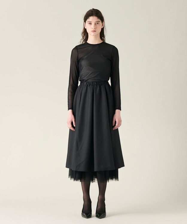 GRACE CONTINENTAL チュールシアートップ ブラック