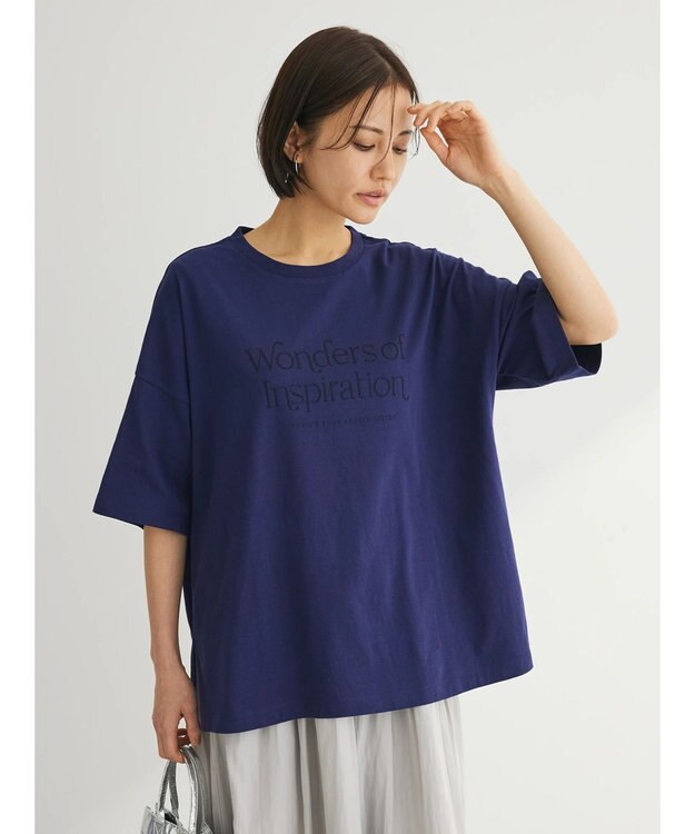 Green Parks シンプルフェミニンロゴチュニック Navy