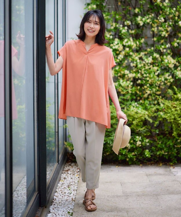 ANY 【UVケア/接触冷感/ウエストゴム】イージーケア美脚パンツⅡ グレージュ