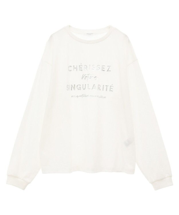 Green Parks 箔プリント長袖ロンＴＥＥ Silver