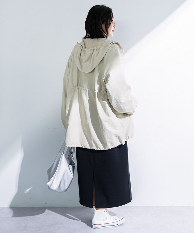 Green Parks 撥水加工ミディ丈マウンテンパーカー Ecru