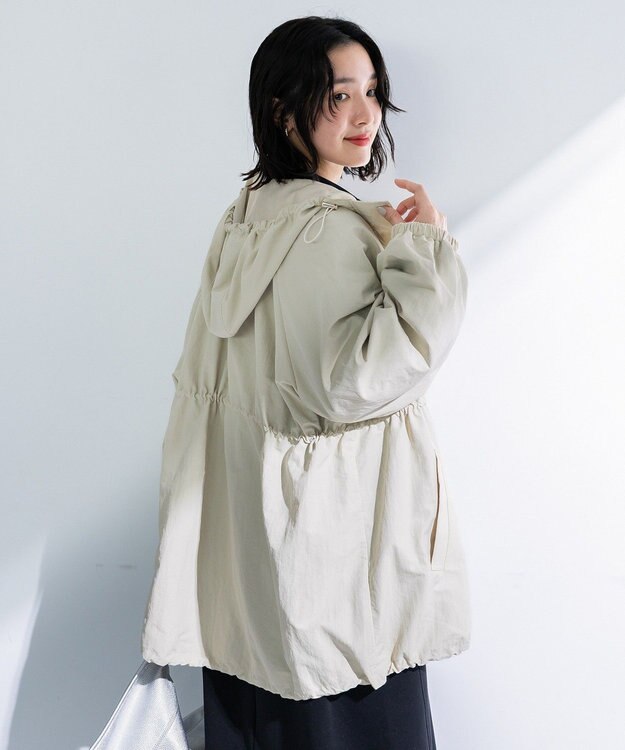 Green Parks 撥水加工ミディ丈マウンテンパーカー Ecru