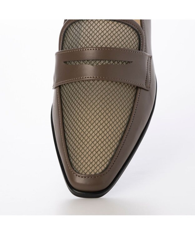 MODE ET JACOMO <carino>メッシュチュールローファー カーキ