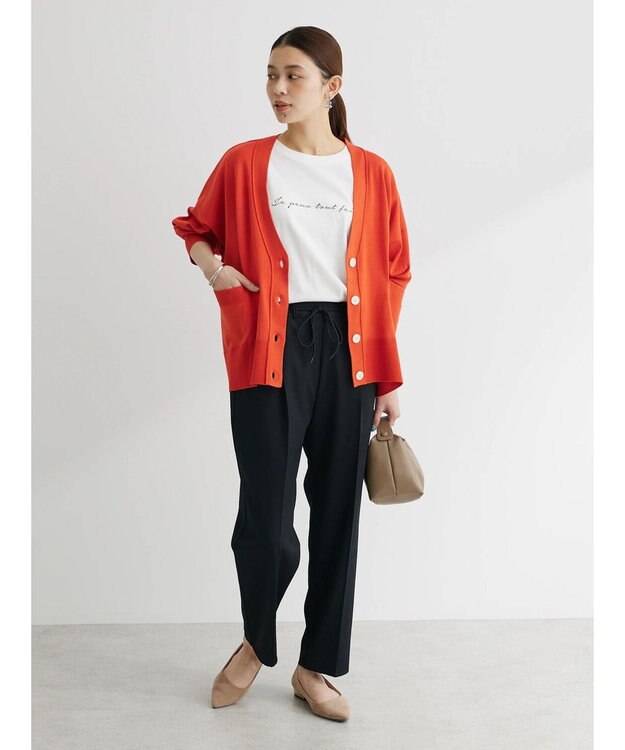 Green Parks さらっときれいシルエットパンツ Black