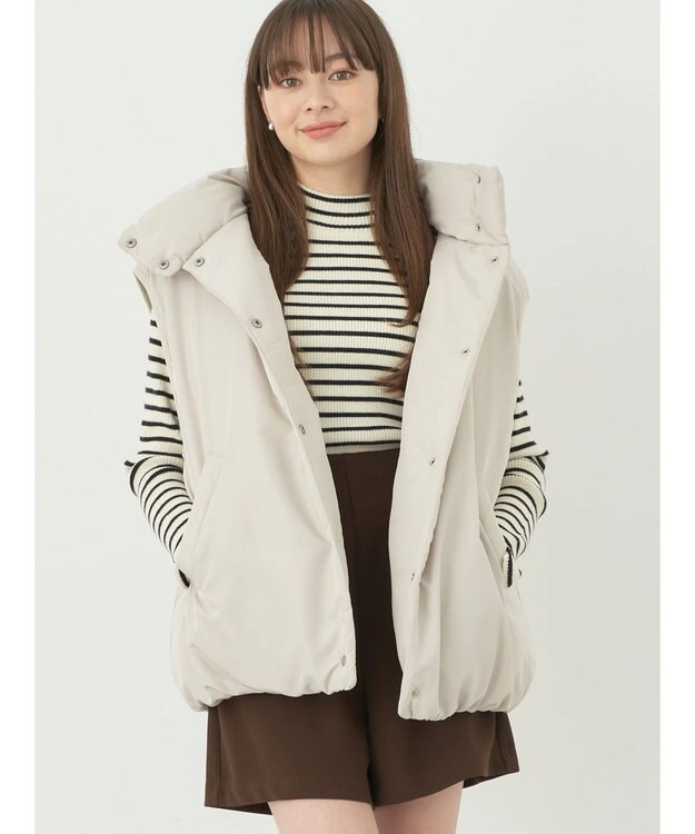 earth music&ecology パファーベスト Beige