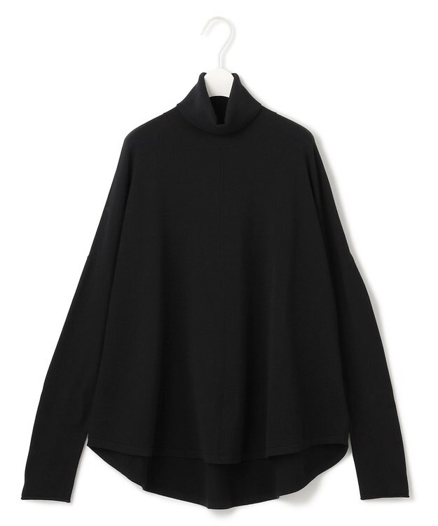 ICB L 【洗える】 ヴィスコースワイド タートルネックプルオーバー ブラック系