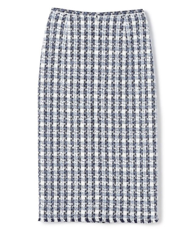 BEIGE， BERYL / ファンシーツイード Iラインスカート Navy Mix