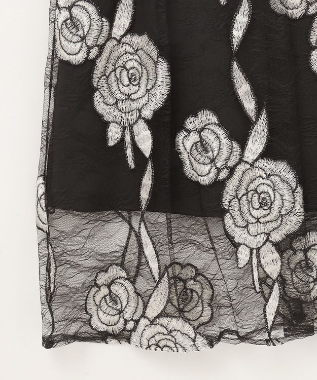 GRACE CONTINENTAL ハイネック刺繍ワンピース ブラック