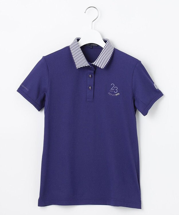 23区GOLF 【WOMEN】ハニカムライト鹿子 半そでポロシャツ パープル系