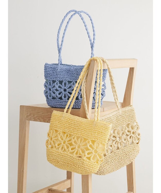 earth music&ecology フラワーペーパートート Natural