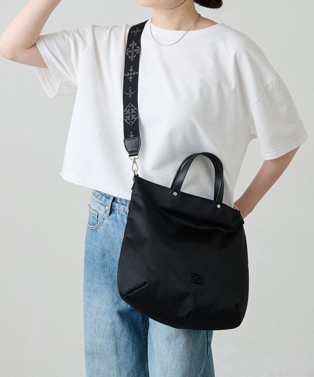 russet 《WEB限定》クラウズナイロン2wayトートバッグ(CE-1501-WEB) Black