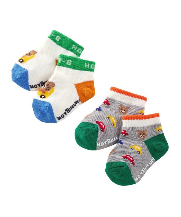 MIKI HOUSE HOT BISCUITS 【9-19cm / 靴下2足セット】ローカット ソックスパック2足セット マルチカラー