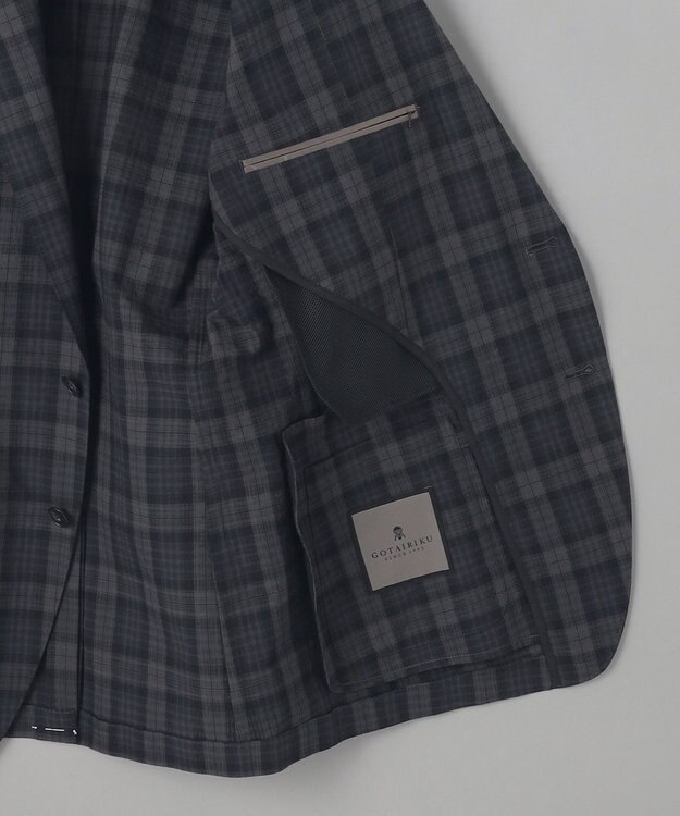 GOTAIRIKU 清涼サッカー素材【通気性/軽量】空羽サッカー マドラスチェック シャツジャケット グレー系4