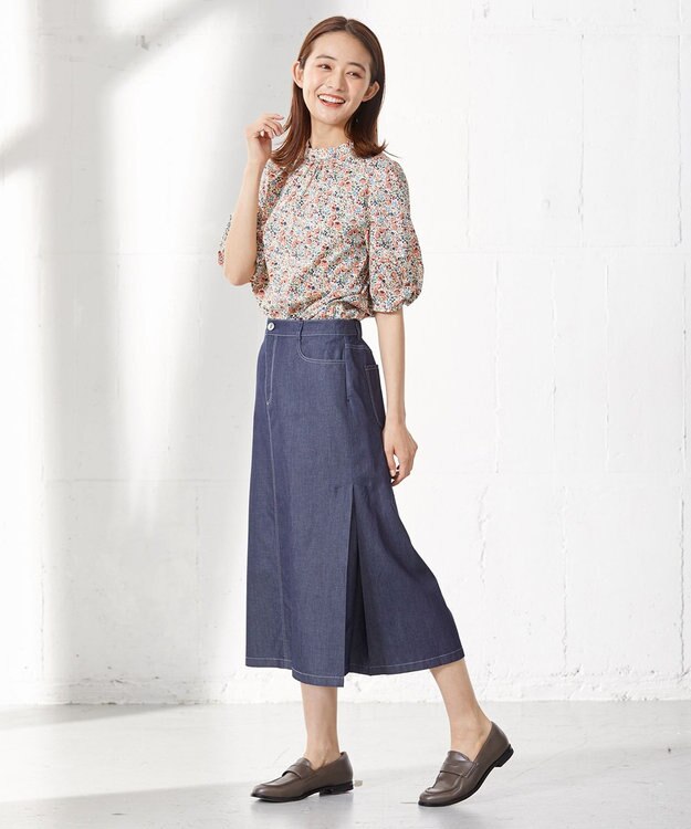 J.PRESS LADIES S 【洗える】LIBERTY Pepper&Coward スタンドカラー ブラウス ベージュ系5