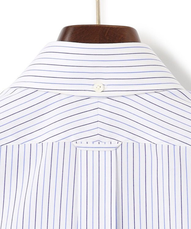 J.PRESS MEN 【PREMIUM PLEATS / 形態安定】スーピマコットンパナマストライプ ドレスシャツ / B.D. サックスブルー系1