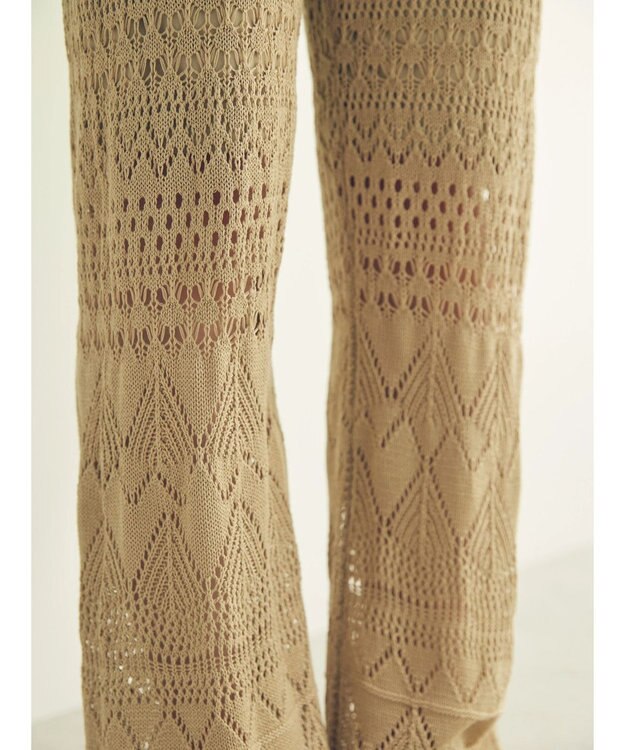 AMERICAN HOLIC 透かし編みニットパンツ Beige