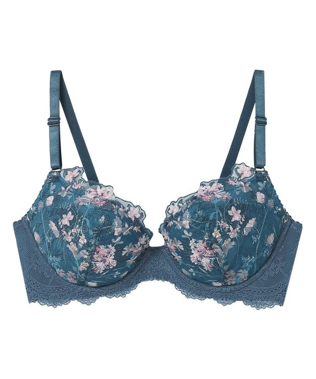 une nana cool Accent flower バックスタイルまでかわいい 3/4カップブラジャー GR