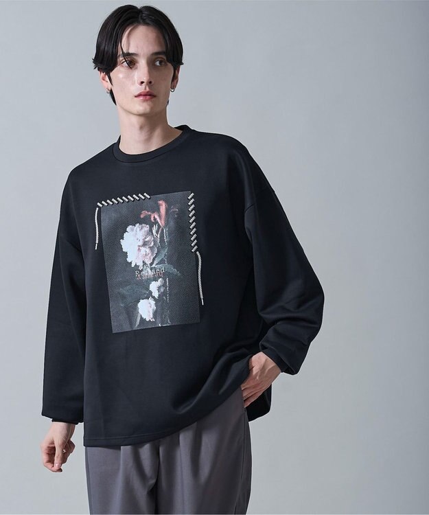 WEGO シートプリントプルオーバー ブラック