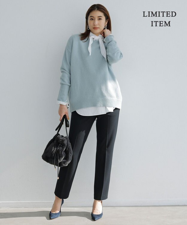 ICB L 【WEB限定】ファインメリノバルキー プルオーバー ミストグリーン系