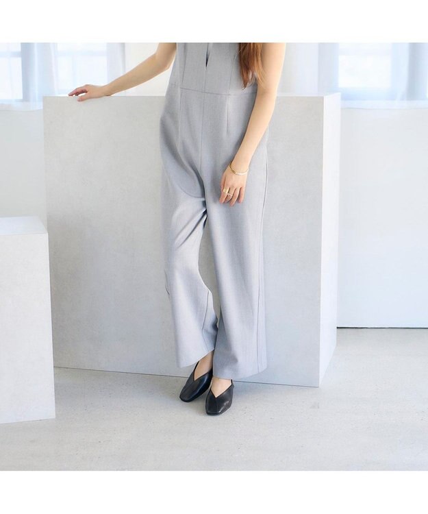 MODE ET JACOMO <carino>スクエアトゥフラットパンプス ブラック