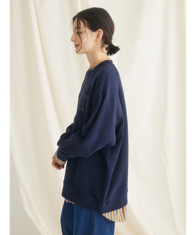 CRAFT STANDARD BOUTIQUE プリント裏毛ビッグプルオーバー Navy