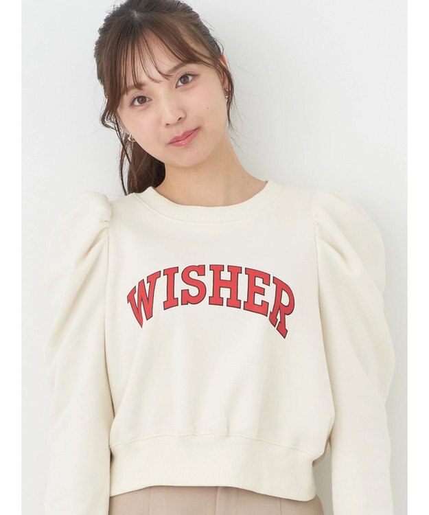 earth music&ecology ウラケロゴ短丈プルオーバー Ivory