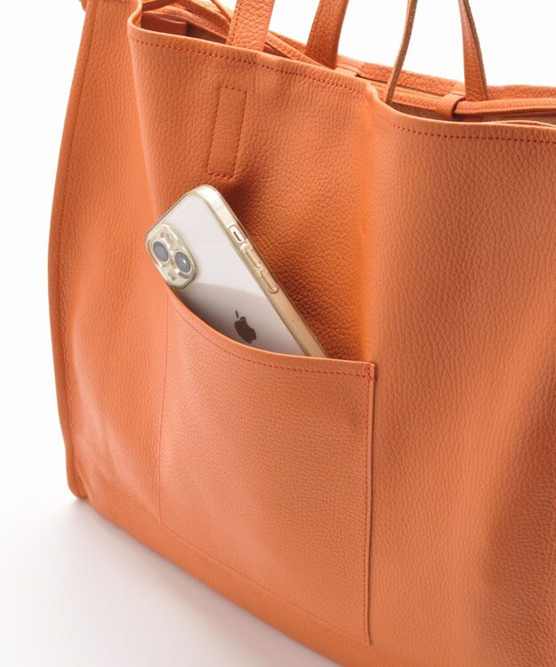 blancle シュリンクレザー スクイーズビッグトート ORANGE