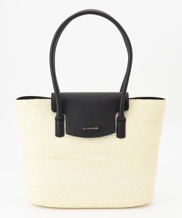 LA BAGAGERIE フラップかごトートバッグ アイボリー