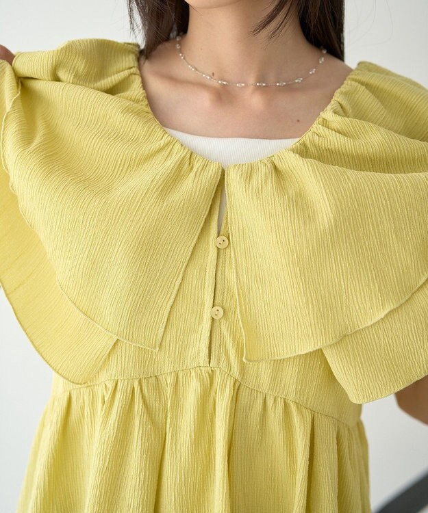 earth music&ecology ラッフルフリルワンピース Yellow