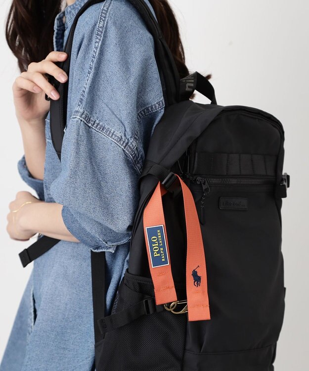 MOONBAT POLO RALPH LAUREN(ポロ ラルフローレン)カラビナ付き ストラップベルト 無地 撥水加工 ピーチ