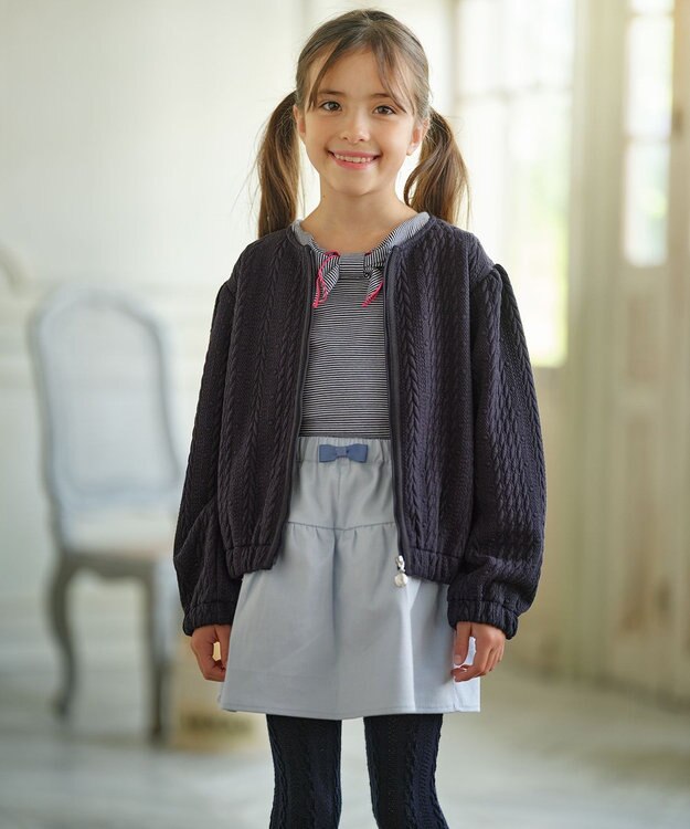 組曲 KIDS 【110-140cm】ホイップキルト ブルゾン ネイビー系