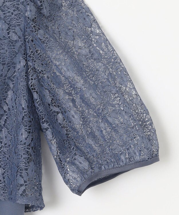 ANY SIS 【Lily Calin】レーストップス×マーメイド ドレス セット スモーキーブルー×スモーキーブルー