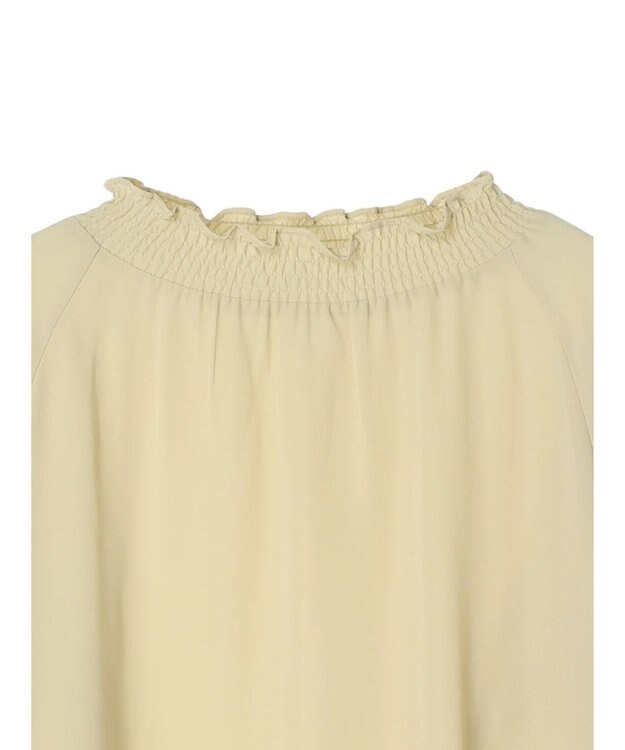 earth music&ecology シャーリングネックブラウス Yellow