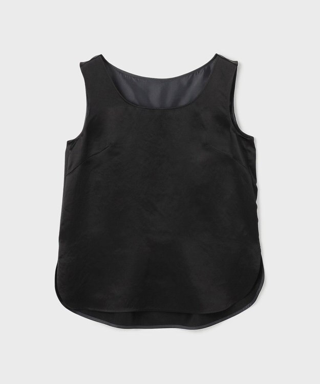 GRACE CONTINENTAL サテンノースリーブトップ ブラック