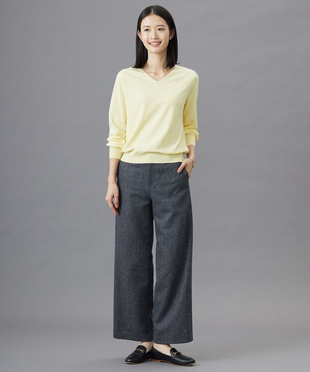 J.PRESS LADIES 【ご好評につき新色追加！・WEB限定カラーあり・洗える】PRINCE Vネック ニット レモンイエロー系