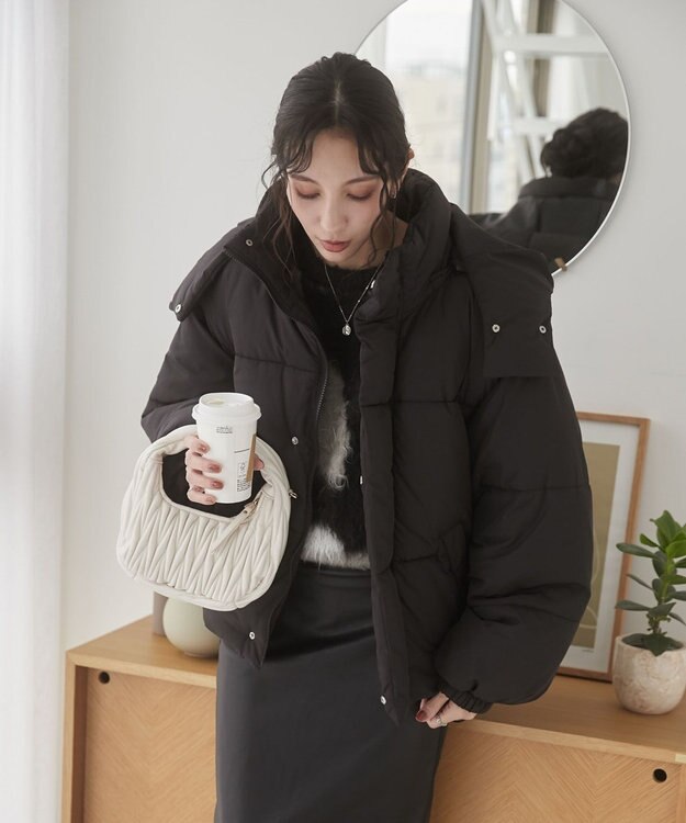 WEGO 【2WAYフード取り外し可能/あったかい】２WAYパディングブルゾン ブラック